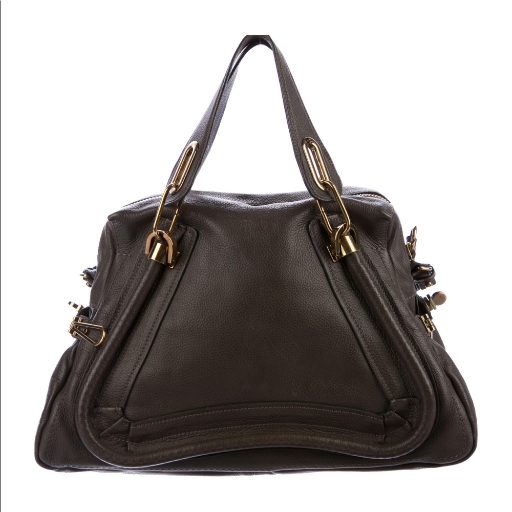 100% AUTH - CHLOÉ Paraty Grey Calfskin Satchel